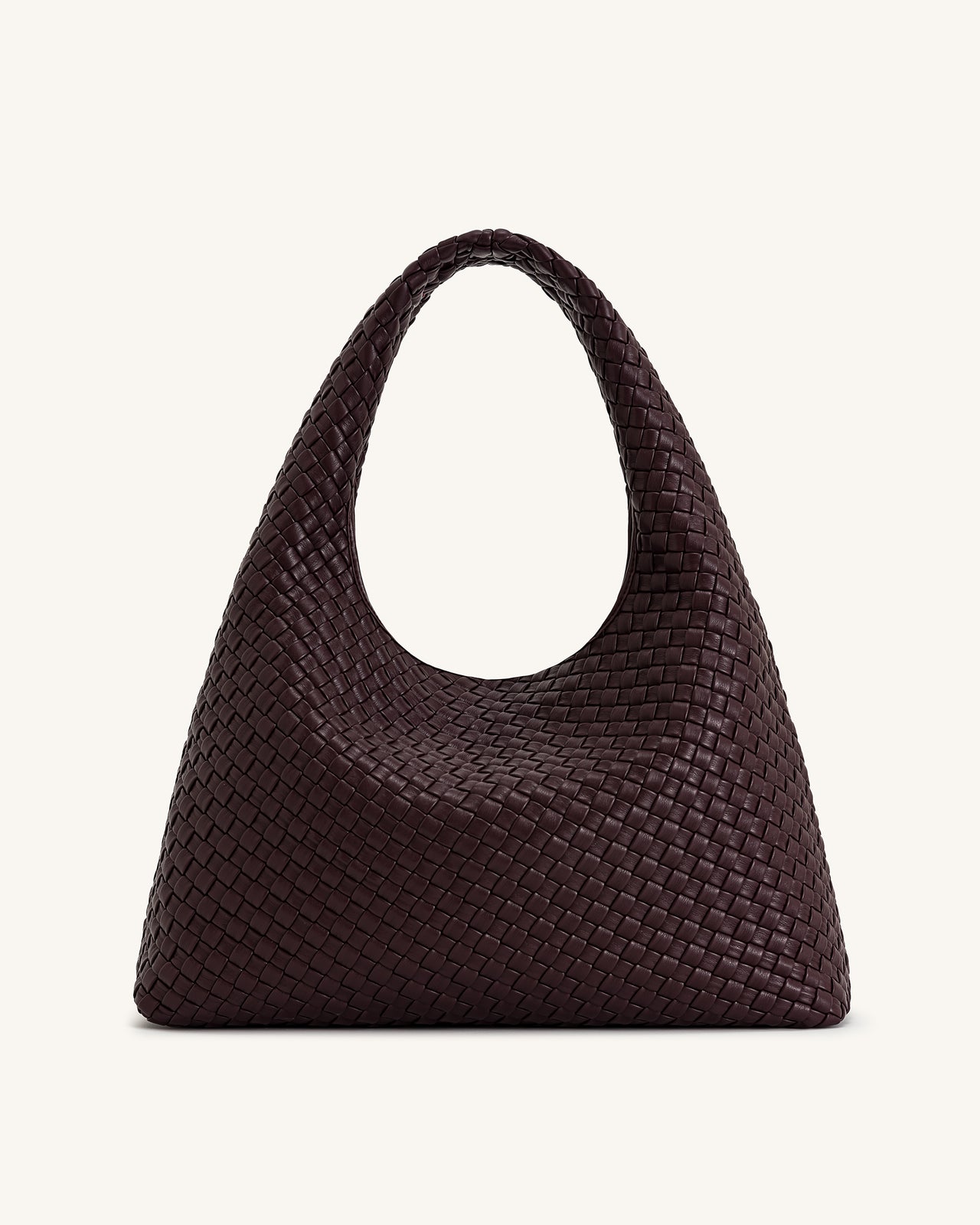 Laura Woven Shoulder Bag - Deep Burgundy
