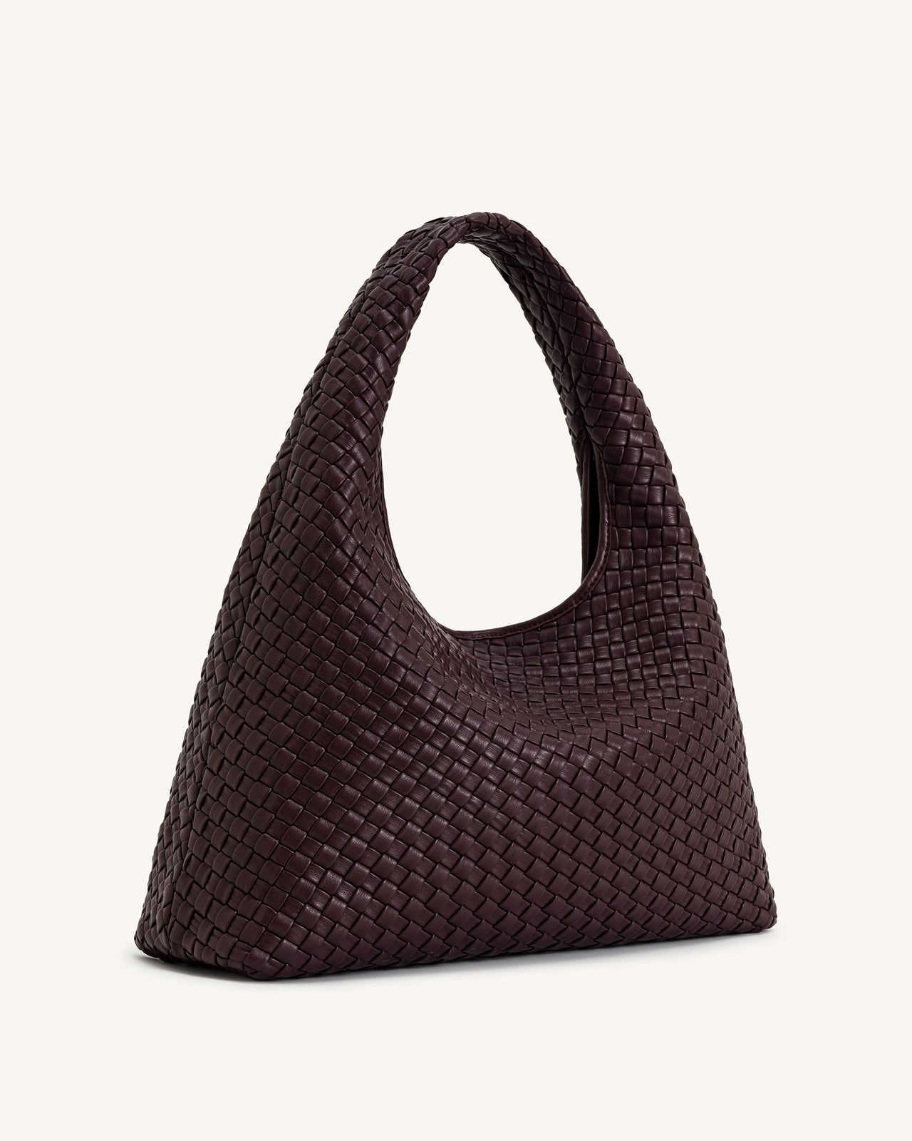 Laura Woven Shoulder Bag - Deep Burgundy