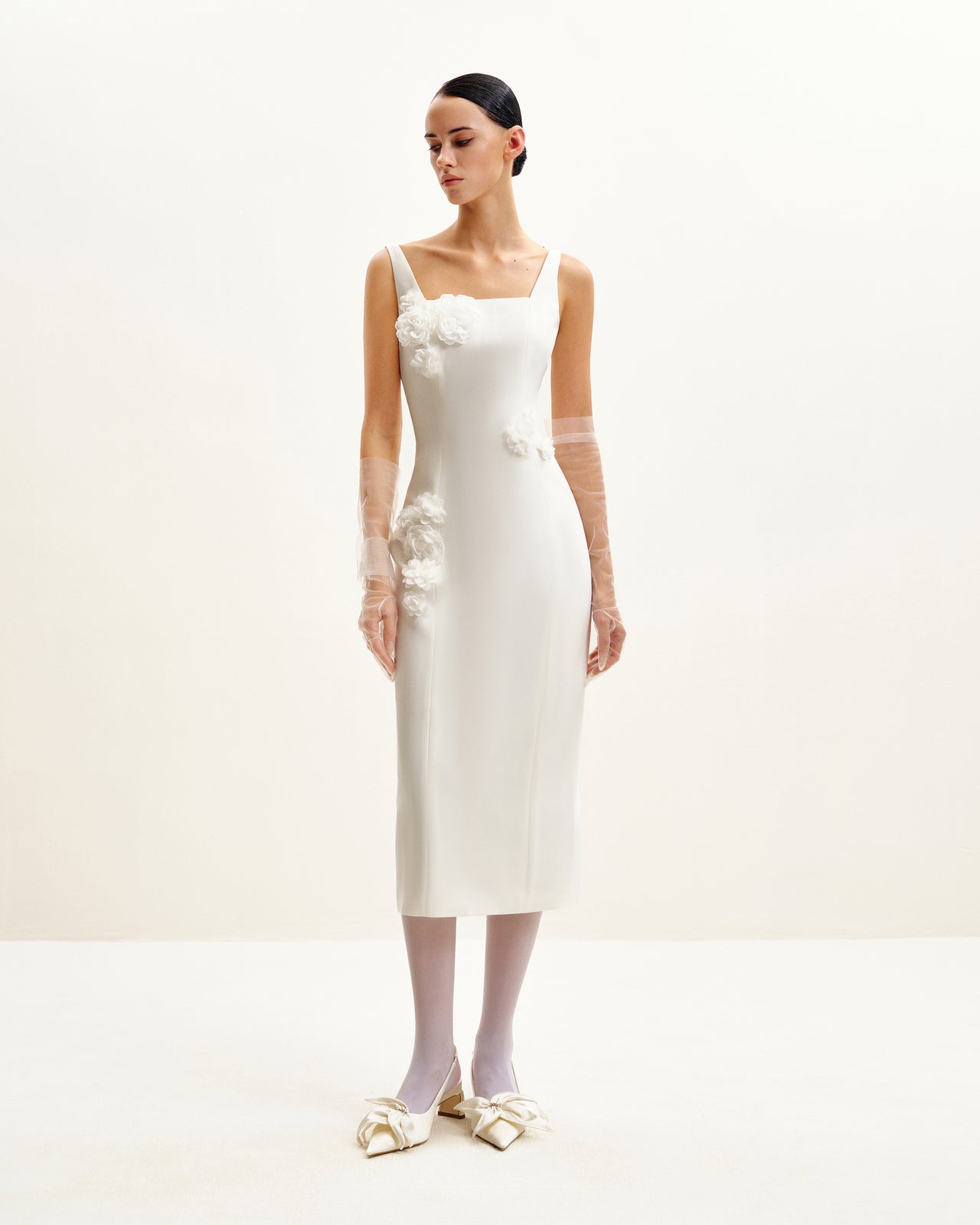 Garden Grace Sheath Dress - White