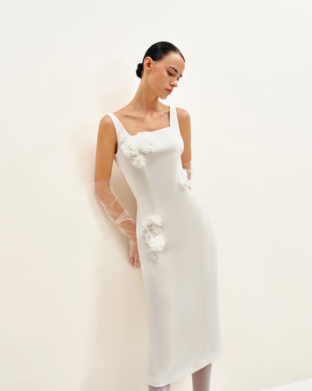 Garden Grace Sheath Dress - White