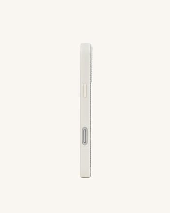Pink Coral Artificial Crystal Phone Case - White