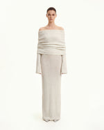 Knit Off-Shoulder Maxi Dress - Cream