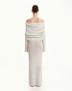 Knit Off-Shoulder Maxi Dress - Cream