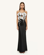 Orchid Embroidered Dress – Black/White
