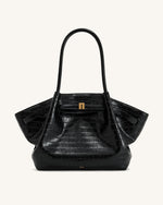Hana Large Tote Bag - Black Croc