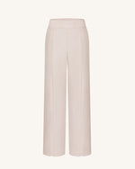 Pleated Wide-Leg Trousers - Beige