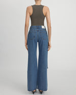 Sophia Embellished Heart Cut-Out Denim Jeans - Medium Blue