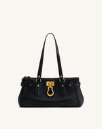 Yvette Elongated Tote Bag - Black