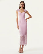 Orchid Embroidered Corset Dress - Dusty Rose