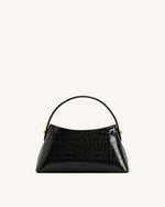 Talia Top Handle Bag - Black Croc