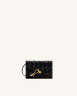 Celeste Woven Textured Envelope Wallet - Black