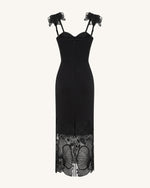 Orchid Embroidered Corset Dress - Black