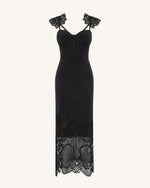 Orchid Embroidered Corset Dress - Black