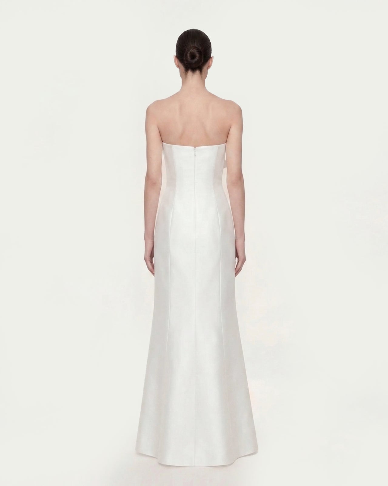 Strapless Floral Polyester Dress - White