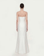 Strapless Floral Polyester Dress - White