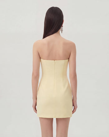 Floral Printed Mini Dress - Yellow