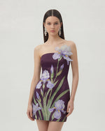 Floral Printed Mini Dress - Purple