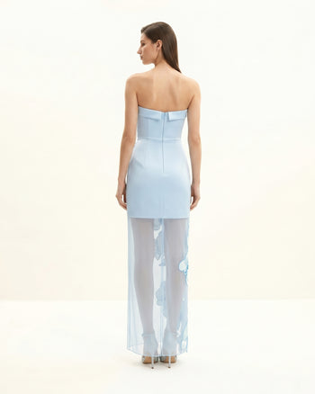 Orchid Embroidered Dress - Light Blue
