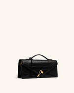 Celeste Envelope Top Handle Bag - Black Croc