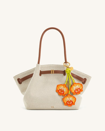 Orchid Bag Charm - Bright Orange