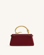 Elena Snake Handle Top Handle Bag - Wine Red