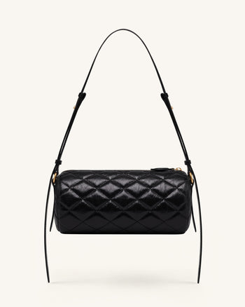 Lucienne Dachshund Quilted Chain Shoulder Bag - Black