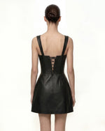 Iris Floral Print Corset Dress - Black