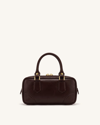 Odette Boston Top Handle Bag - Dark Brown