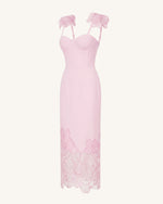 Orchid Embroidered Corset Dress - Dusty Rose