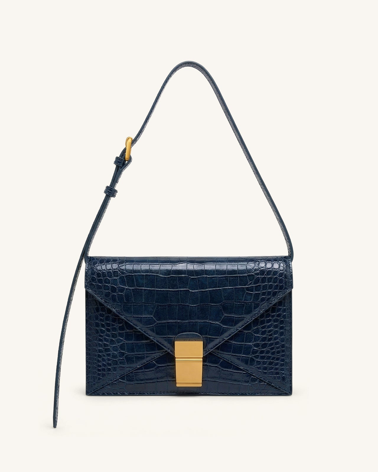 Clio Envelope Crossbody Bag - Navy Croc