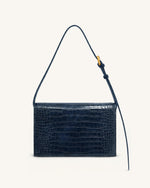 Clio Envelope Crossbody Bag - Navy Croc