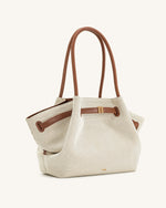 Hana Large Tote Bag - Brown Canvas