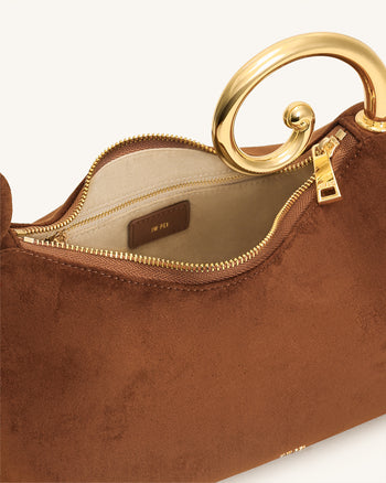 Nell Fringe Hardware Top Handle Bag - Mocha Brown