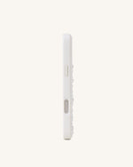 Butterfly Pearl Embellished Phone Case - White