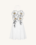 Orchid Embroidered Halter Mini Dress - White