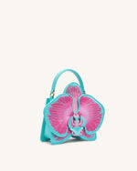 Flora Orchid Shaped Top Handle Bag - Pink Blue