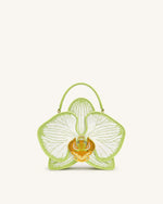 Flora Orchid Shaped Top Handle Bag - Light Green