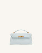 Noor Top Handle Bag - Blue Croc