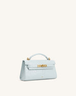 Noor Top Handle Bag - Blue Croc