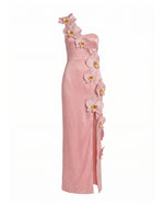 Orchid Embellished Cutout Slit Maxi Dress - Blush Pink