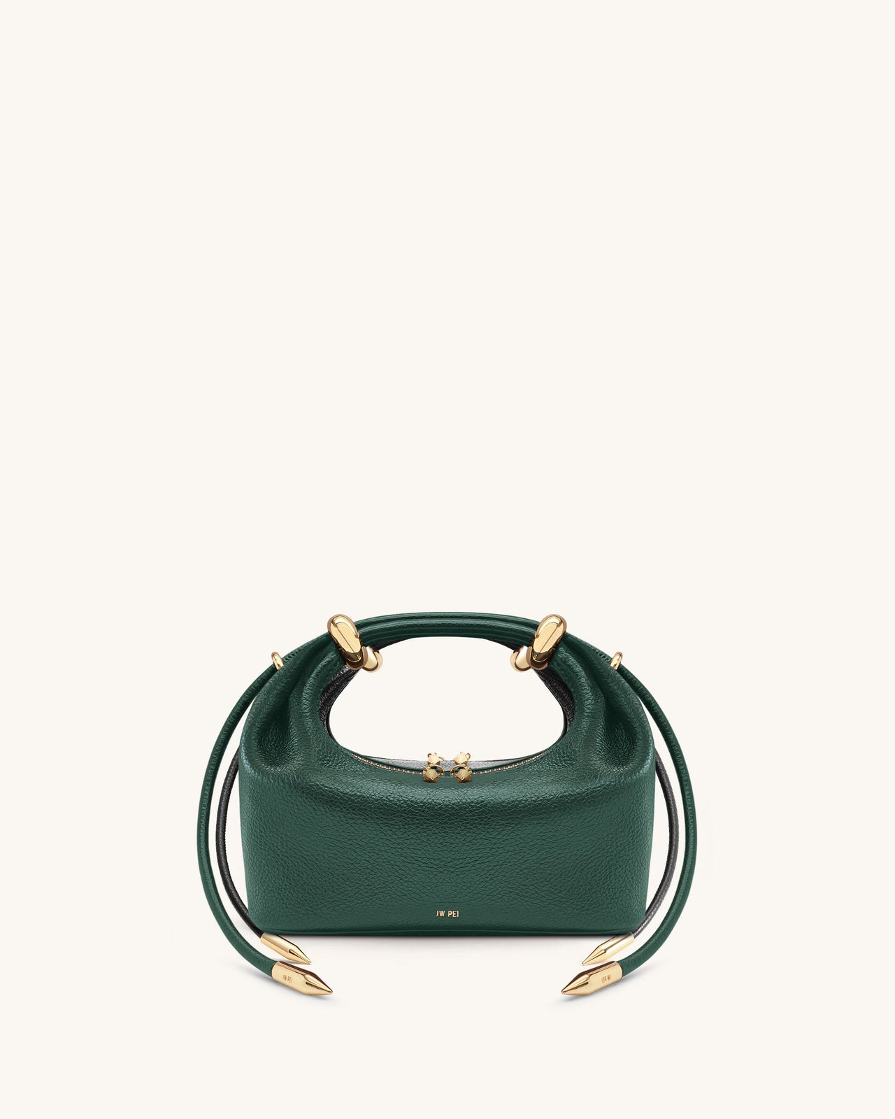 Ellie Metal Ring Embellished Top Handle Bag - Forest Green