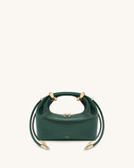 Ellie Metal Ring Embellished Top Handle Bag - Forest Green