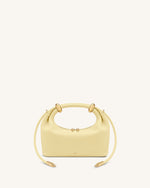 Ellie Metal Ring Embellished Top Handle Bag - Lemon Yellow
