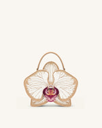 Flora Orchid Shaped Top Handle Bag - Champagne