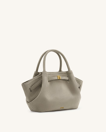 Hana Mini Faux Suede Tote Bag - Gray