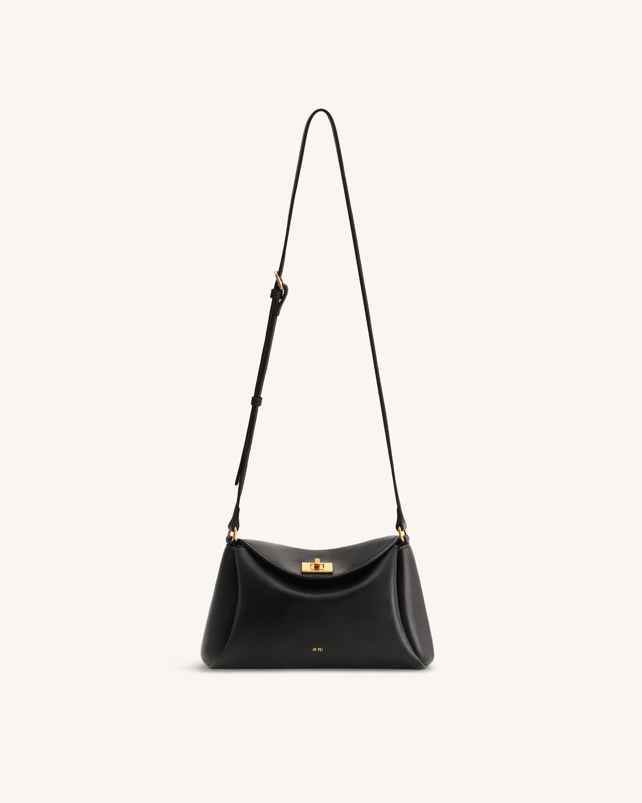 Greta Twist-Lock Crossbody Bag - Black
