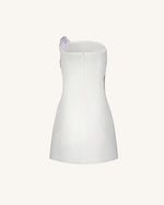 Iris Floral Print Strapless Dress - White