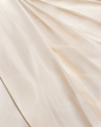 Asymmetric Drape High-Neck Cape Top - Cream