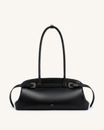 Arden Belt Detail East-West Shoulder Bag - Black