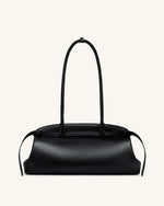 Arden Belt Detail East-West Shoulder Bag - Black